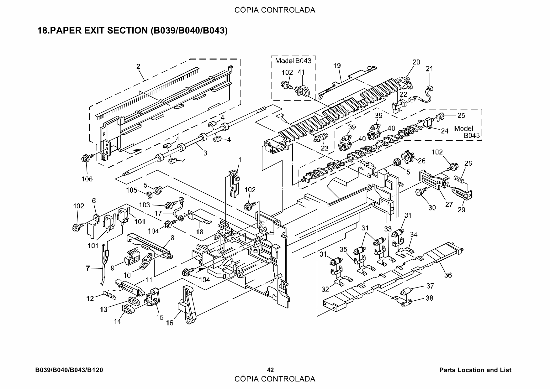 RICOH Aficio 1015 1018 1018D 1113 B039 B040 B043 B120 Parts Catalog-3